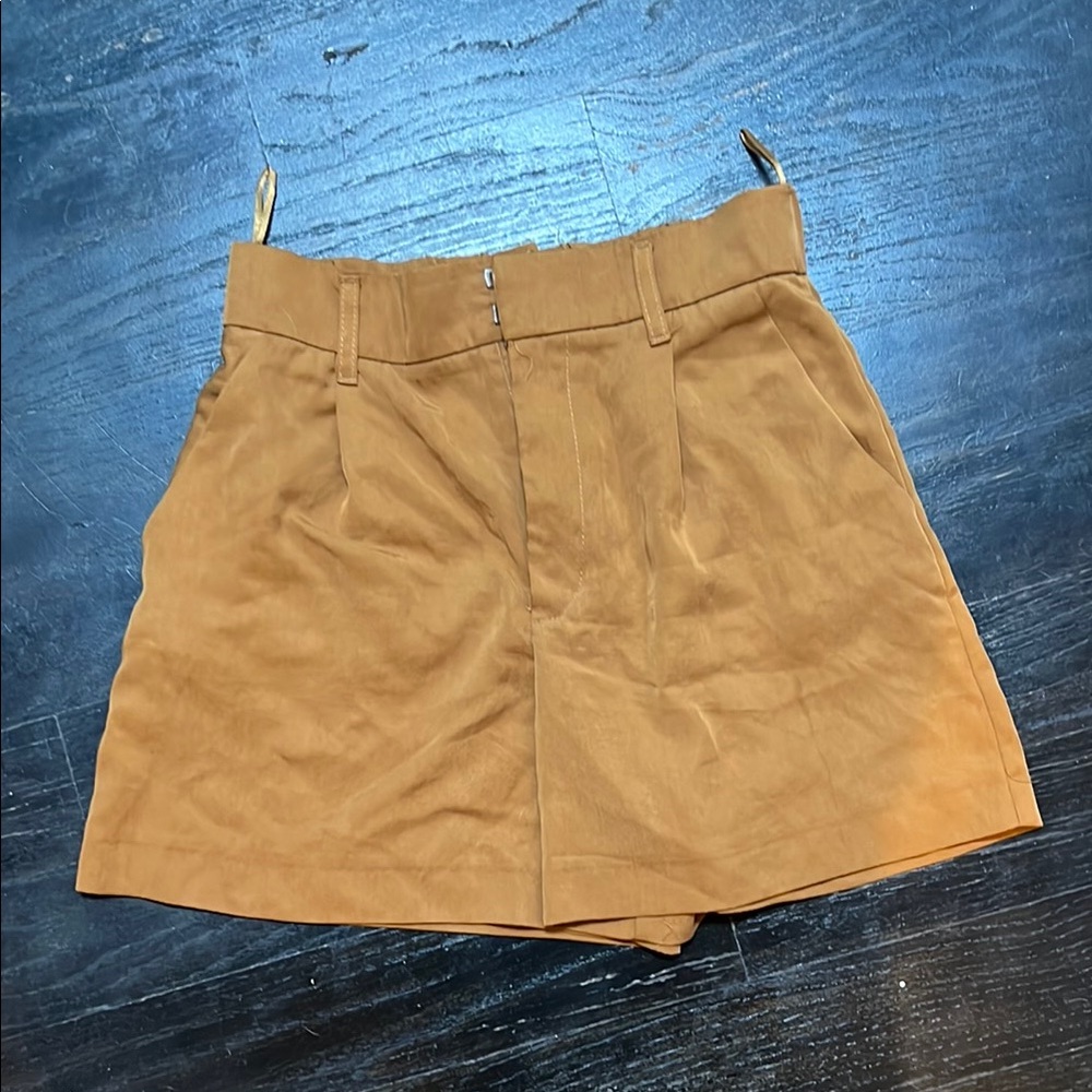 Zara High Waist Shorts - Tan